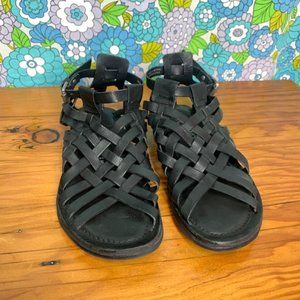 #LIKE NEW# A.S 98 Ralston Boho Strappy Black Leather Sandal  Size:38 (US 7.5-8)